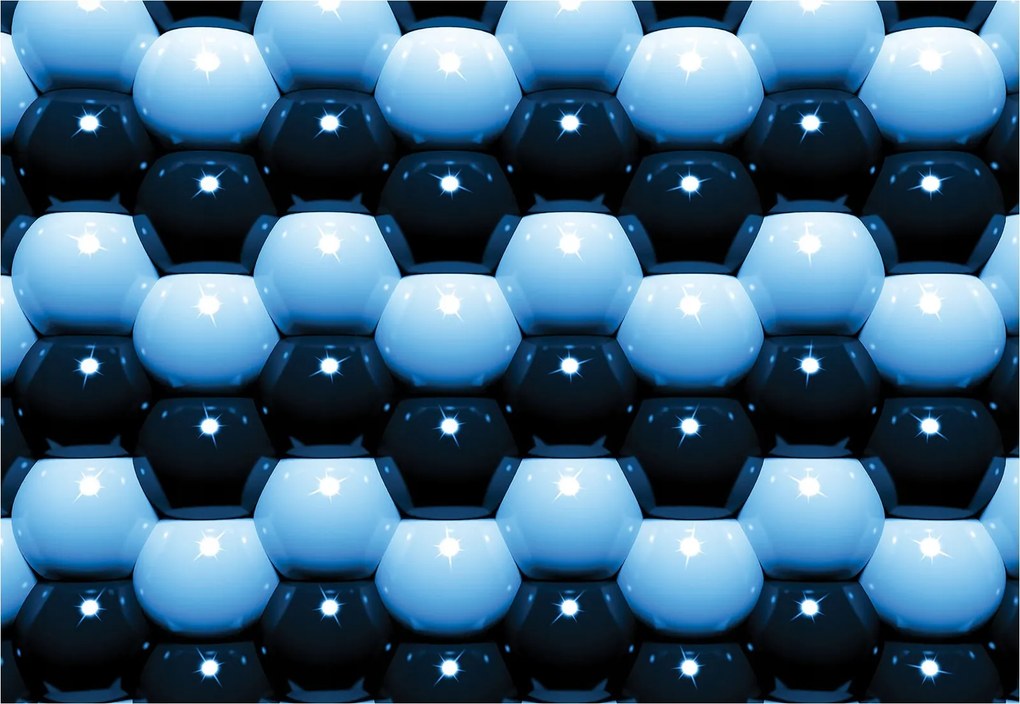 Fotótapéta Geometrikus Hatszög Absztrakt Kék 208x146 +ragasztó