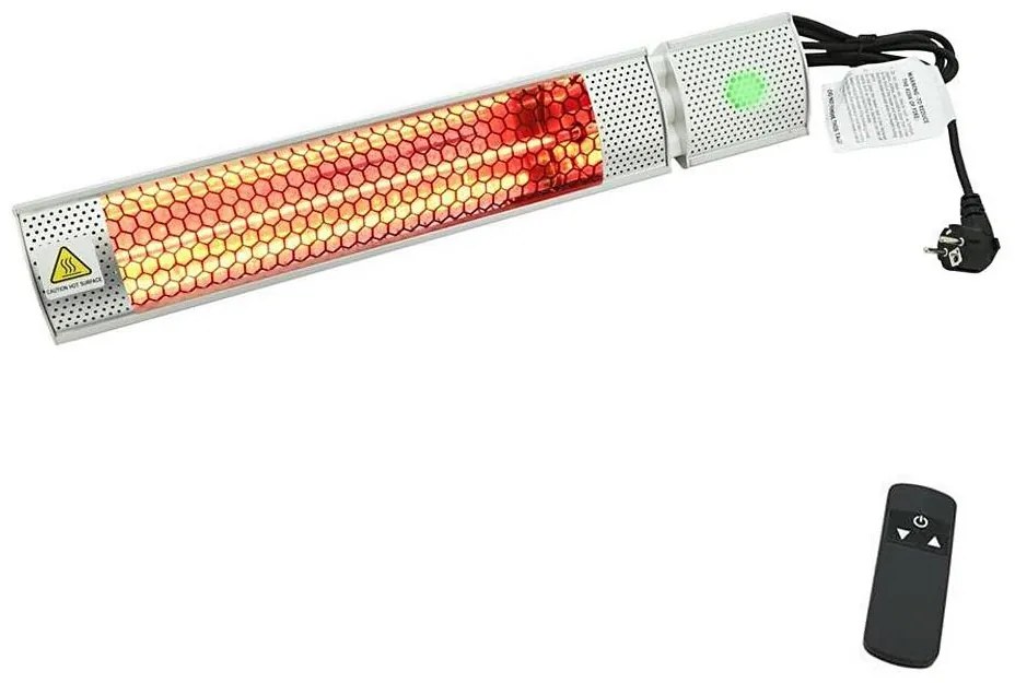 Infravörös fűtő 1000/2000W/230V IP55 + távirányító