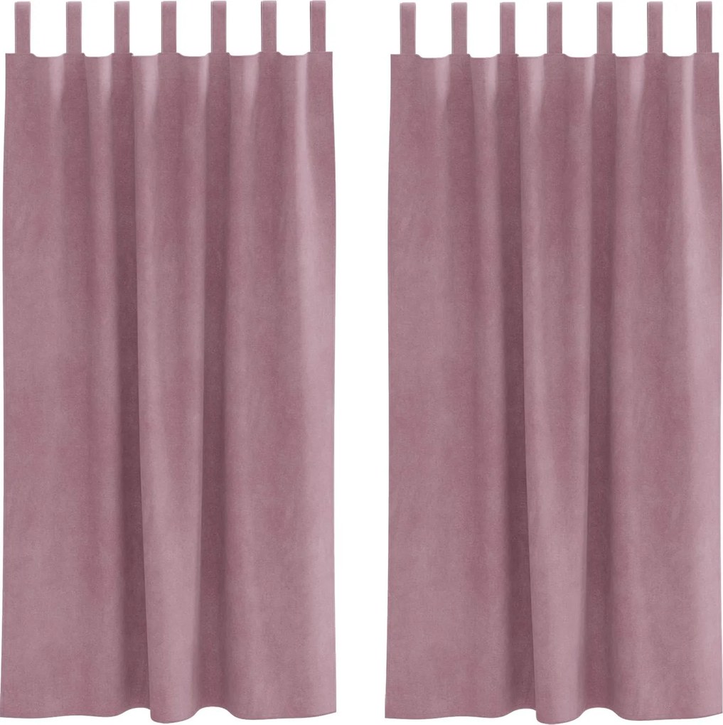 vidaXL Sötétítő függönyök 2 pcs Sötét rózsaszín 140 x 175 cm Bársony