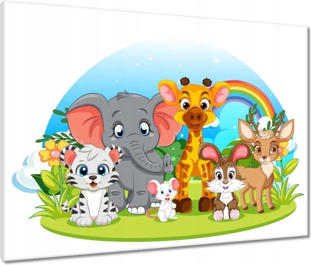 Vászonkép 80x60 Bájos állatkák a gyerekszobába
