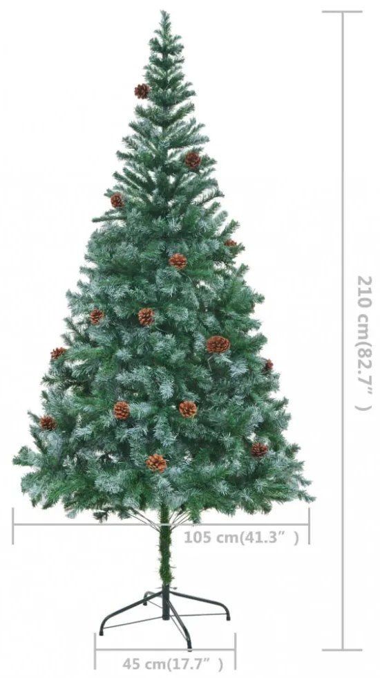 műfenyő fenyőtobozokkal 210 cm