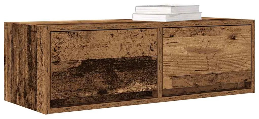 2 db antik fa szerelt fa fali TV-szekrény 80x31x25,5 cm