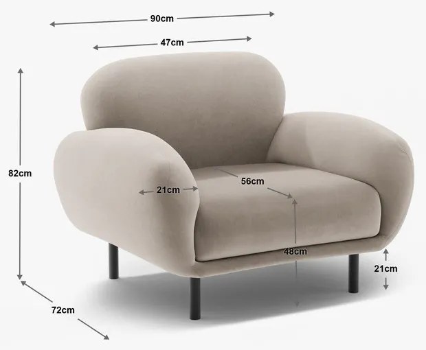 Zöld buklé fotel Poppy – Micadoni