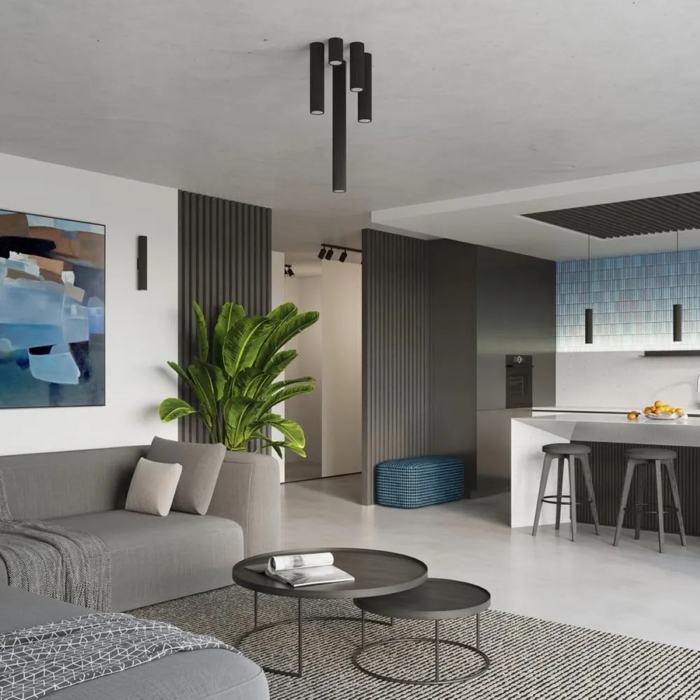 Fekete spotlámpa Gleam – Sollux