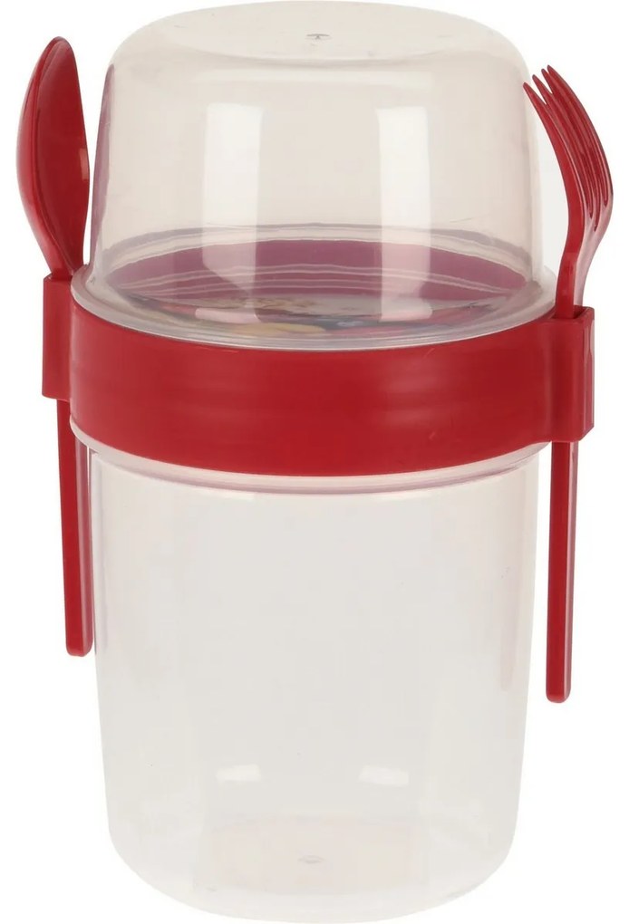 EH Salátástál evőeszközzel, 1100 ml, műanyag, színes