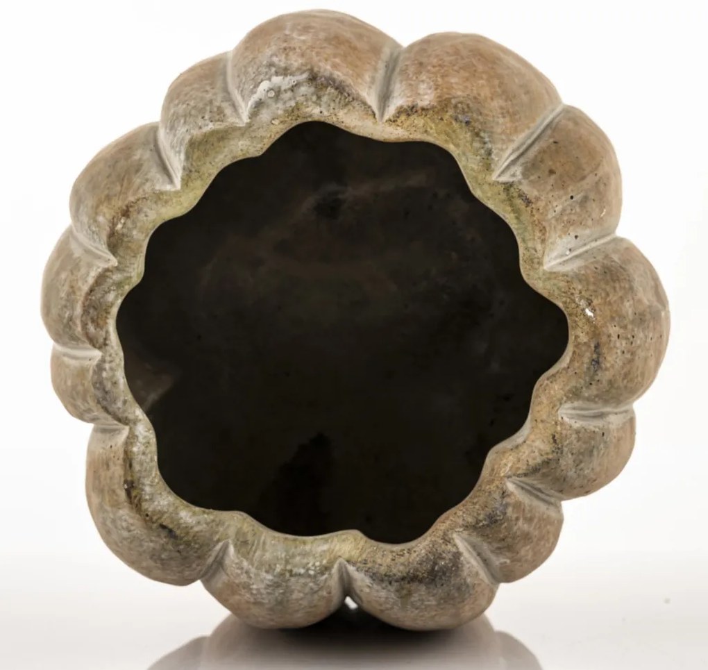 Cement Barna virágtartó kaspó, Szürke 21,5x20x20cm