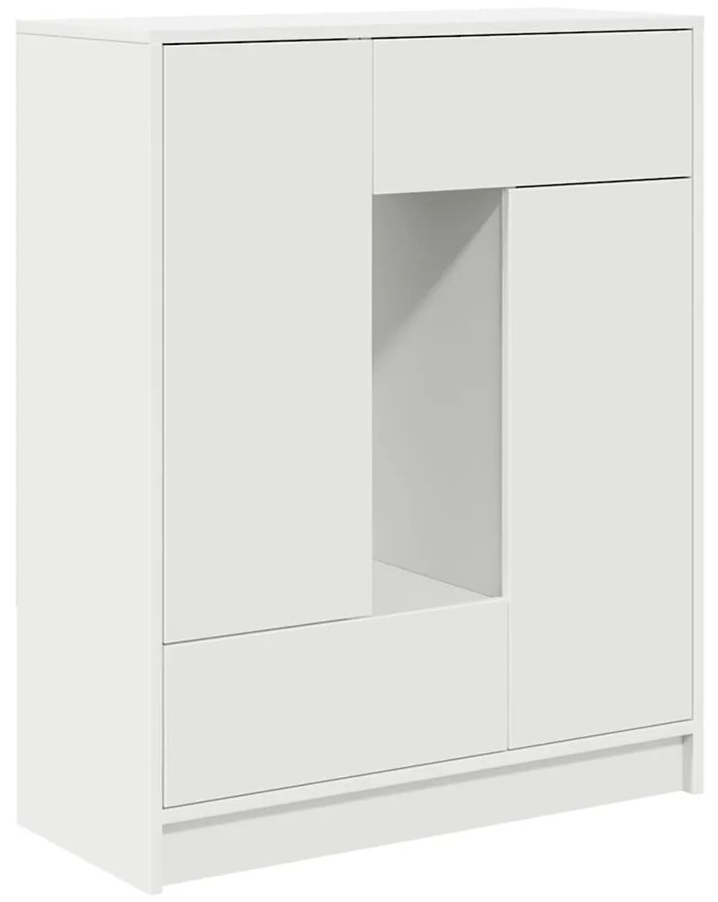fehér komód fiókokkal és ajtókkal 73x31x90 cm