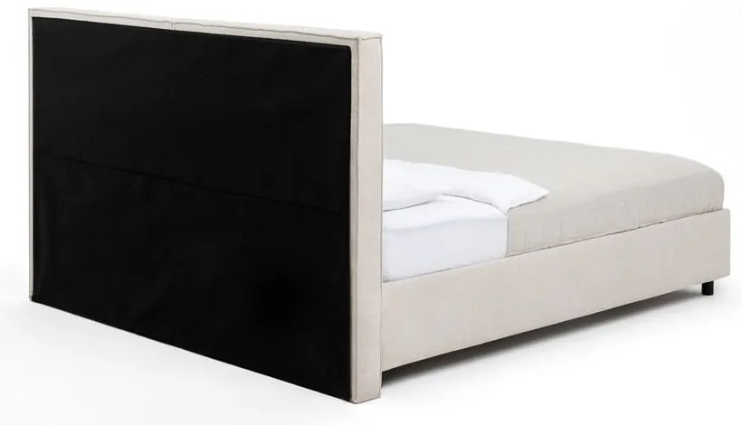 Bézs kárpitozott ágyneműtartós franciaágy ágyráccsal 180x200 cm Myra Bold – Bonami Selection