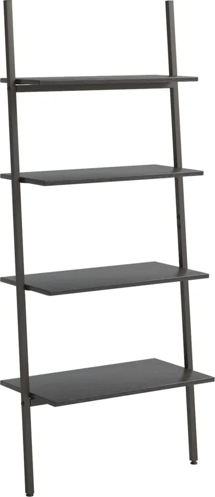vidaXL 4 szintes fekete létrapolc 64 x 34 x 150,5 cm