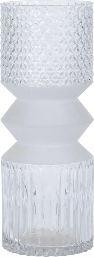 Henger alakú üveg váza, 30 cm