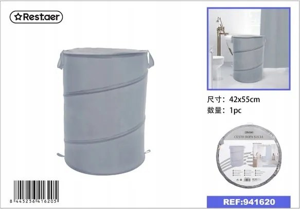 Oxford strapabíró szennyestartó kosár 42x55 cm, szürke