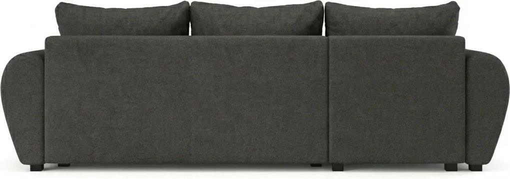 SEVIO L alakú kihúzható sarokkanapé, 246x145 cm, sötétszürke, univerzális + 2 párna INGYEN