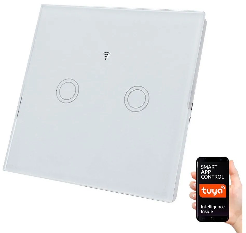 Greenlux Háztartási kapcsoló SWITCH 2x1000W/5A Wi-Fi Tuya GXSH041