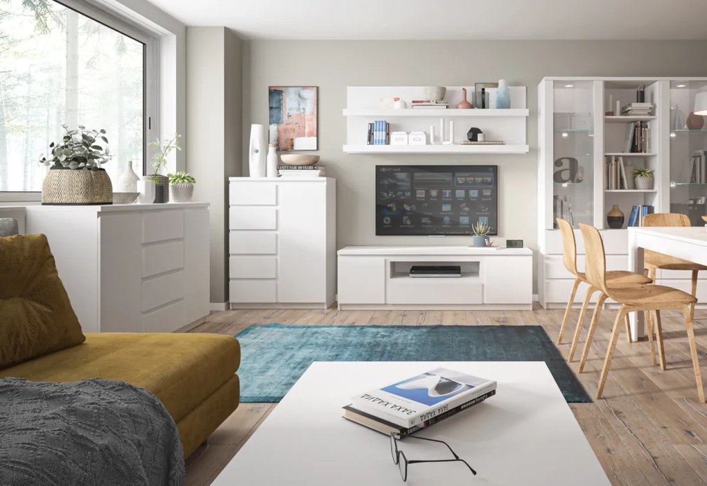 FRILO II komód, 135,4x92,9x40, tölgyfa ribbeck arany