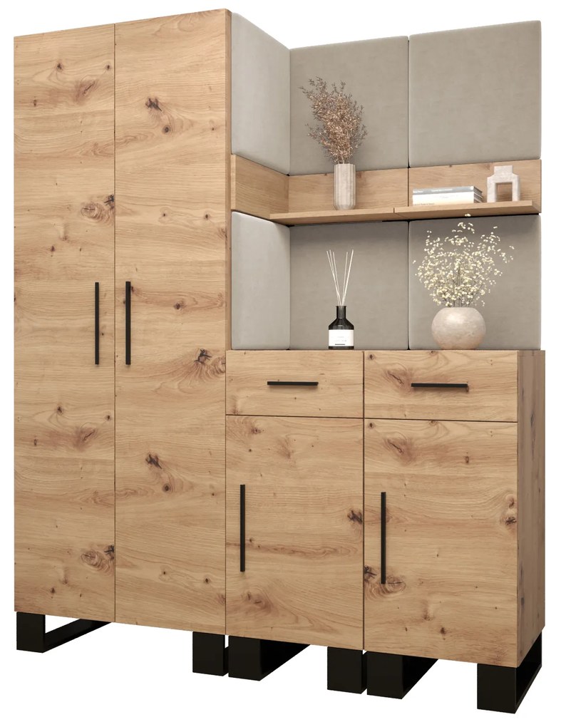 Előszobabútor Amanda 7 (artisan tölgy + bézs). 1085911