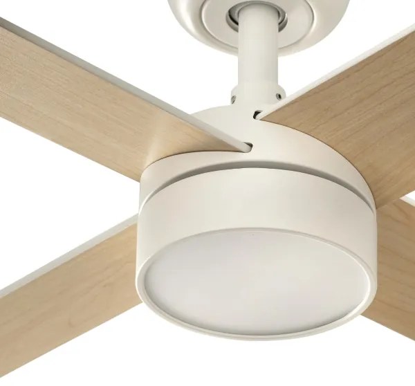 FARO 34355-1TW - LED Dimmelhető mennyezeti ventilátor RUDDER L 20W/230V fehér/bézs átm. 132 cm+RC