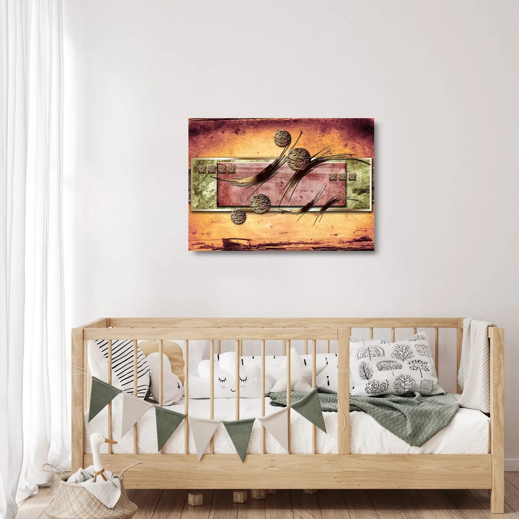 Absztrakt kép (üvegen) (70x50 cm)