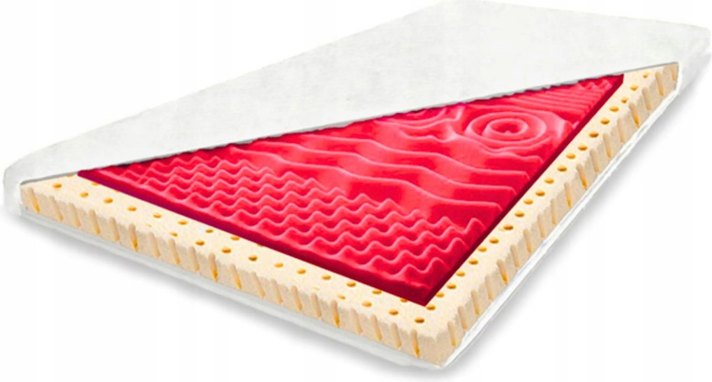 Masszírozó matrac 130x190 latex topperrel, javítja a vérkeringést H2 7 cm