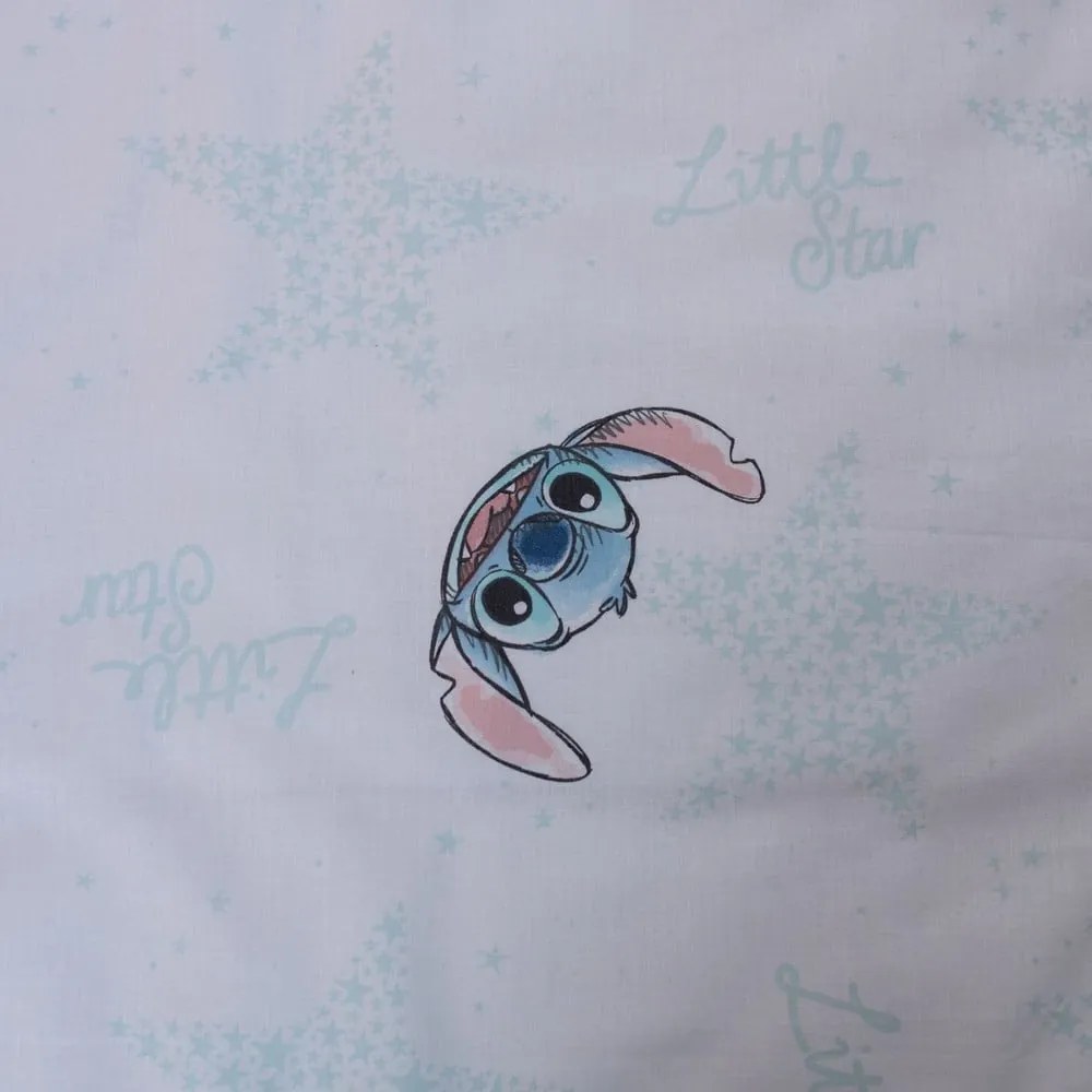 Fehér pamut gyerek ágyneműhuzat babaágyhoz 100x135 cm Lilo and Stitch "White Star" – Jerry Fabrics