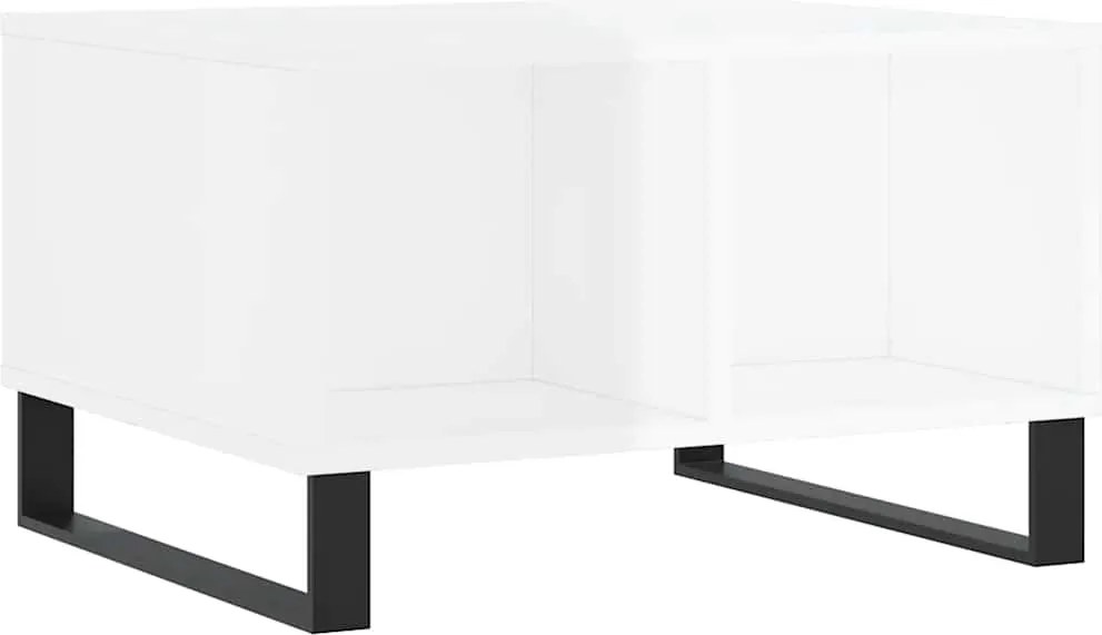 vidaXL magasfényű fehér szerelt fa dohányzóasztal 60 x 50 x 36,5 cm