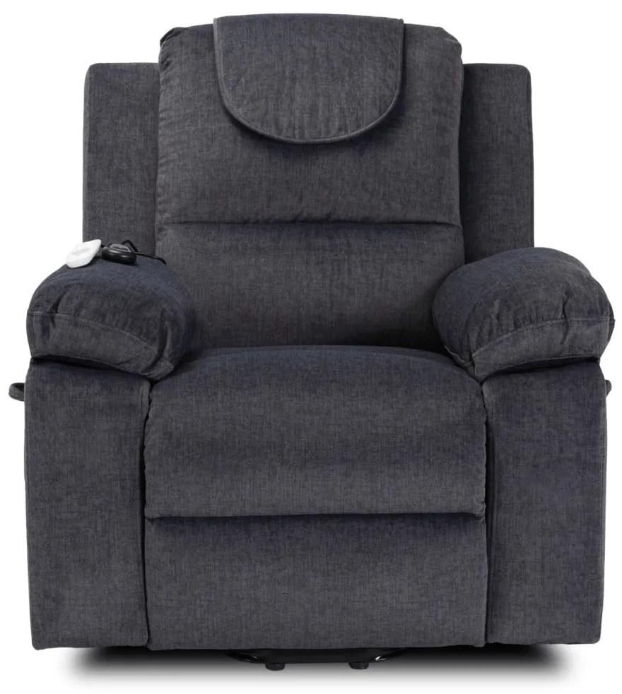 Elektromosan Vezérelhető Masszázsfunkciós Relaxfotel Sötétszürke Színben, Felállást Segítő Funkcióval. FENIX