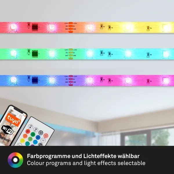 Brilo - LED RGBW állítható szalag 6,65m LED/18W/230V Wi-Fi Tuya + távirányító