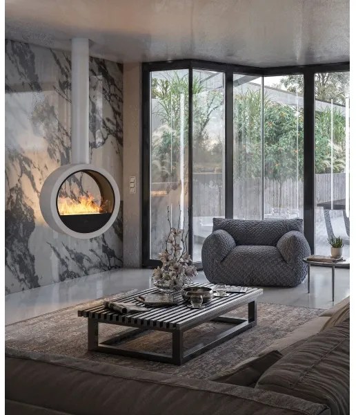 InFire - Függő BIO kandalló á. 70 cm 3kW fehér