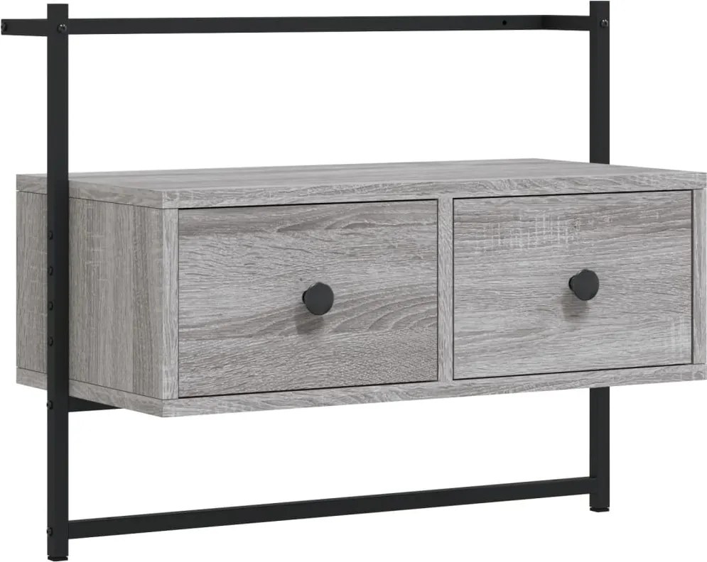 vidaXL szürke sonoma szerelt fa fali TV szekrény 60,5 x 30 x 51 cm