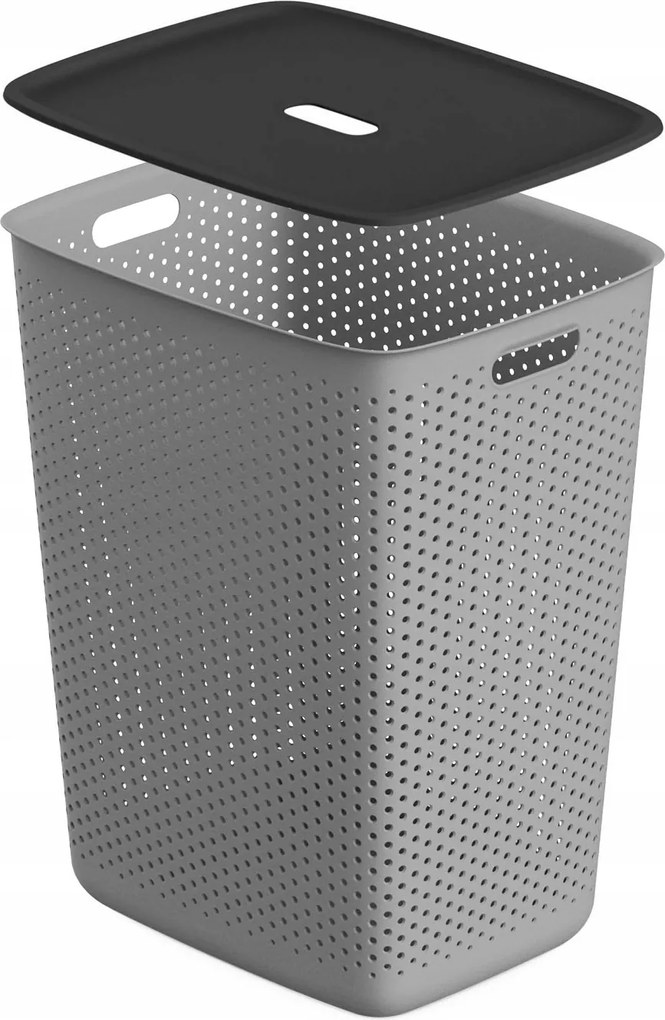 Szennyestartó Kosár Szennyestartó Fedéllel Szürke 60L