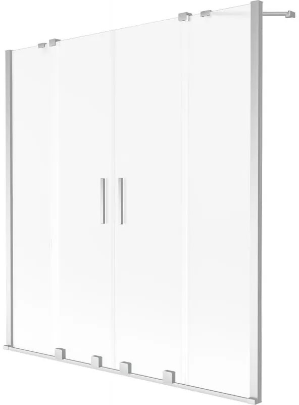 Mexen Velar Duo, 2 szárnyas eltolható kádparaván 150 x 150 cm, 8 mm-es mattüveg, króm, 896-150-000-32-01