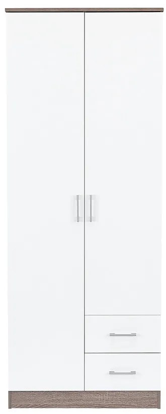 Miami gardróbszekrény 80x205 cm fehér-yorki tölgy