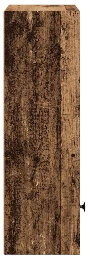 antik fa színű szerelt fa könyvespolc 31x24x77 cm