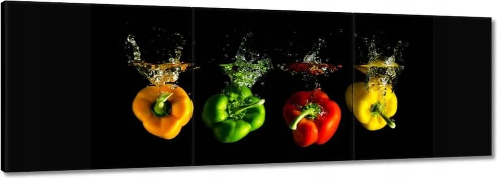 Vászonkép 150x50 Paprika Víz