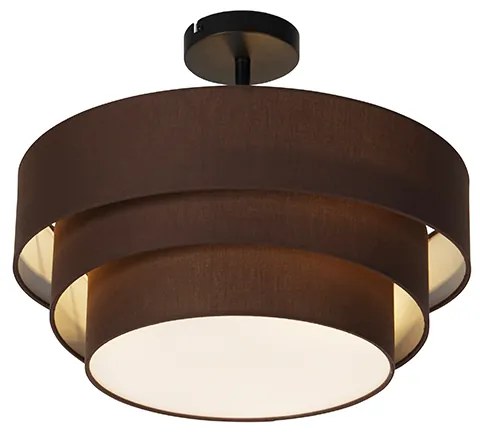 Modern mennyezeti lámpa barna 45 cm 3 lámpás - Drum Trio