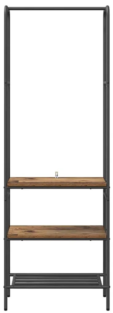 Ruhatartó polcokkal polcokkal Régi fa 60 x 30 x 171 cm Faanyag
