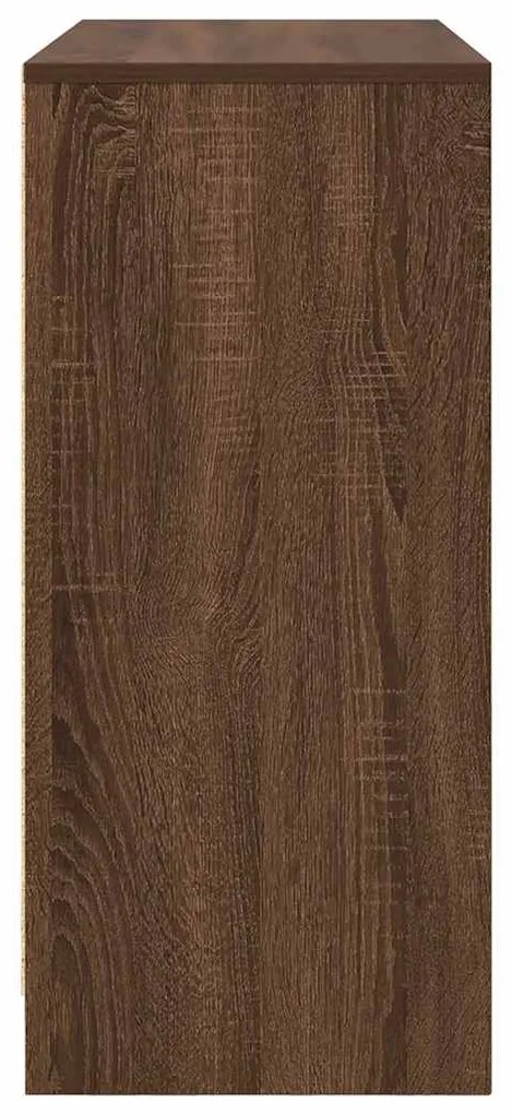 barna tölgy színű szerelt fa tálalószekrény 85x34x76 cm