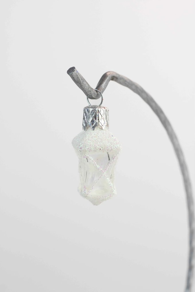 Karácsonyfadísz üvegből Lampion fehér