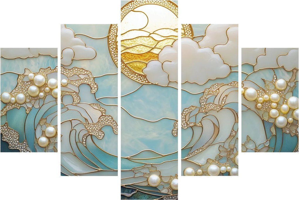 Kép - 3D gyöngyök az óceánban (150x105 cm)