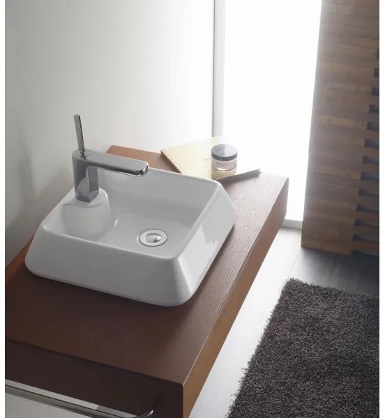 Bathco 4003 - GALICIA ráültethető mosdó 40x40 cm porcelán/fehér