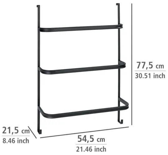 WENKO 24026100 - Törölközőtartó IRPINIA 54,5x77,5 cm fekete