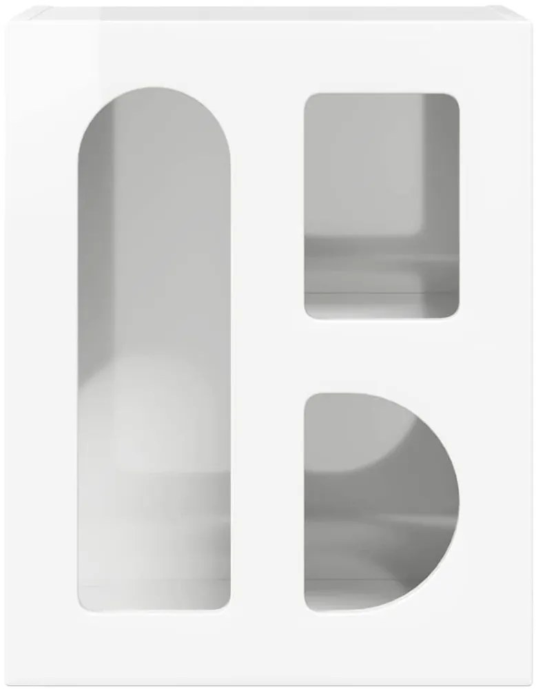 Éjjeli asztal 2 pcs Magas Fényű Fehér 40 x 35 x 50 cm Faanyag