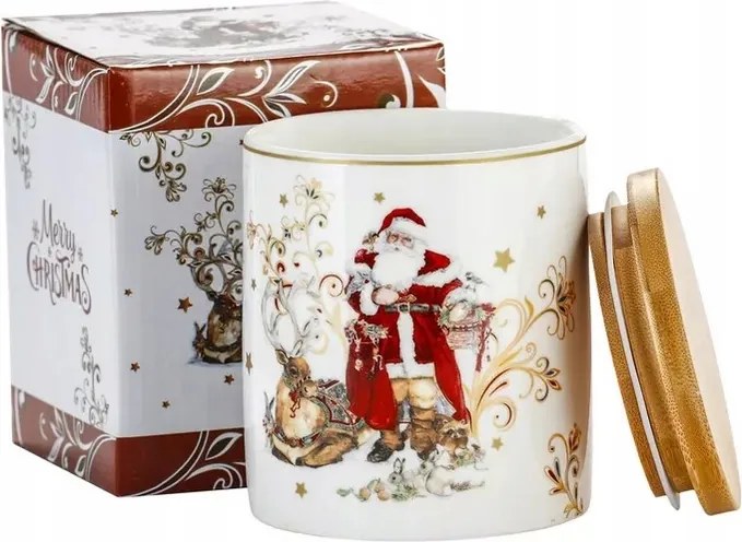 Karácsonyi porcelán edény fedéllel0,7l