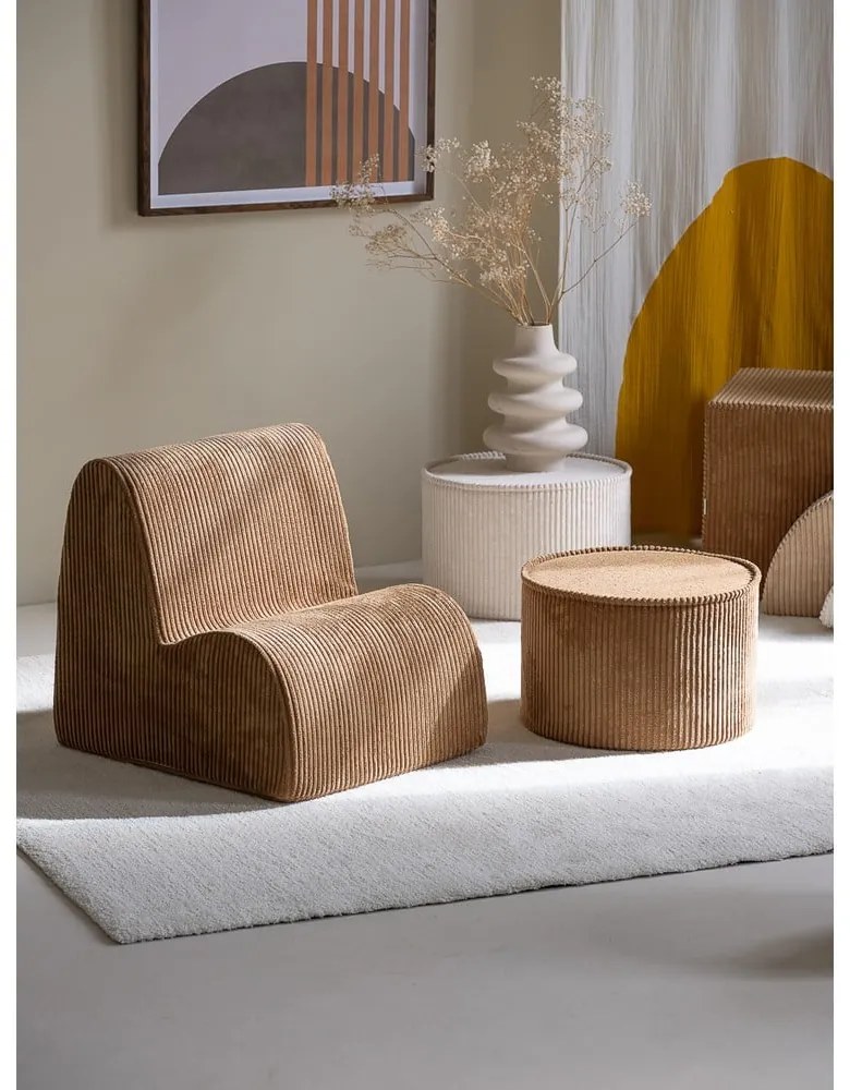 Barna kordbársony gyerek fotel Cloud – Wigiwama