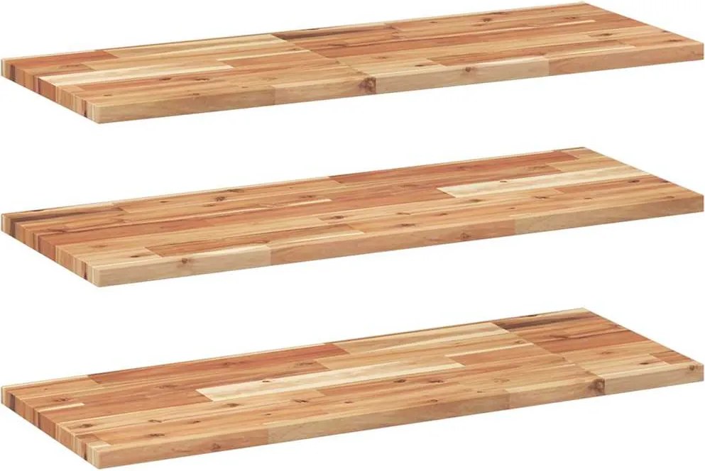 vidaXL 3 db olajbevonatú tömör akácfa függőpolc 100 x 30 x 2 cm