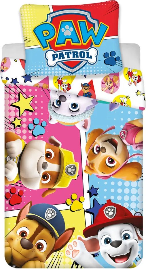 Mancs Őrjárat Comic gyerek, ovis ágyneműhuzat 100×135cm, 40×60 cm