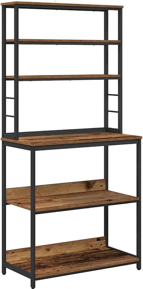 vidaXL Konyhai polc Öreg fa 80 x 40 x 168 cm Faanyag