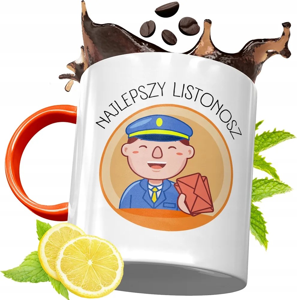 Narancssárga Bögre Postásnak Ajándék fényképes nyomattal