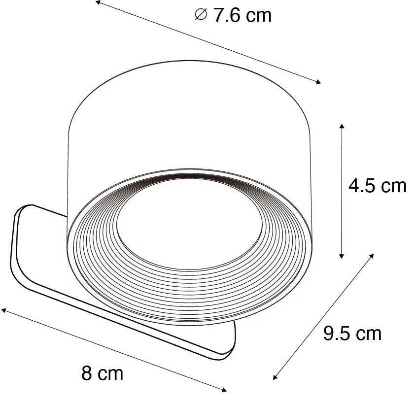 4 darabos modern fehér fal- és mennyezeti lámpa szett LED-del, újratölthető - Bright