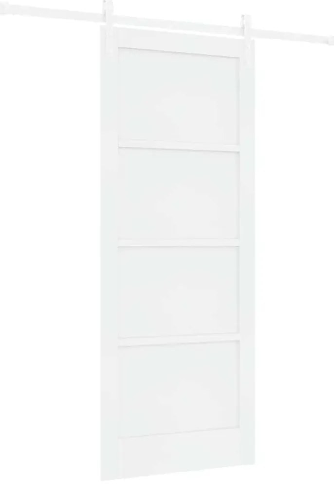 Csúszó Ajtó Fehér 83 x 202 cm Tömör fenyő és acél