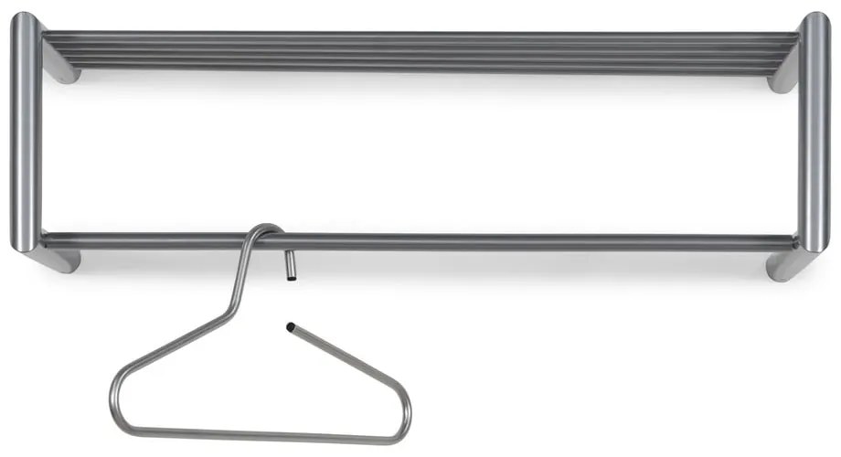 Ezüstszínű fém fali fogas polccal 80 cm Smooth – Spinder Design